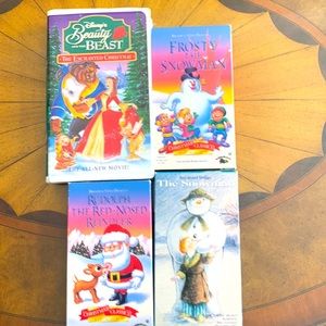 VHS Christmas family films Frosty the Snowman The Snowman Rudolph the Red Nosed